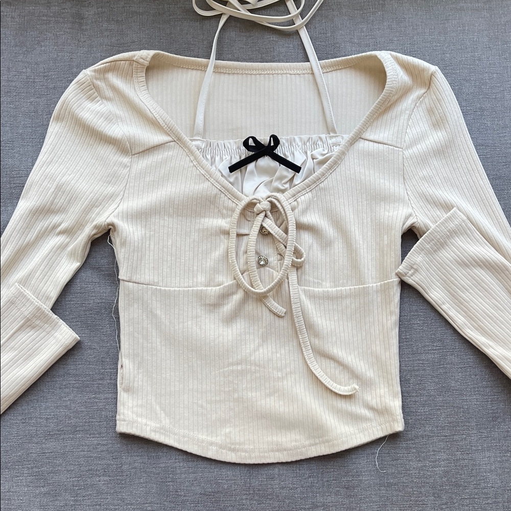 Elegant Cream Women's Top